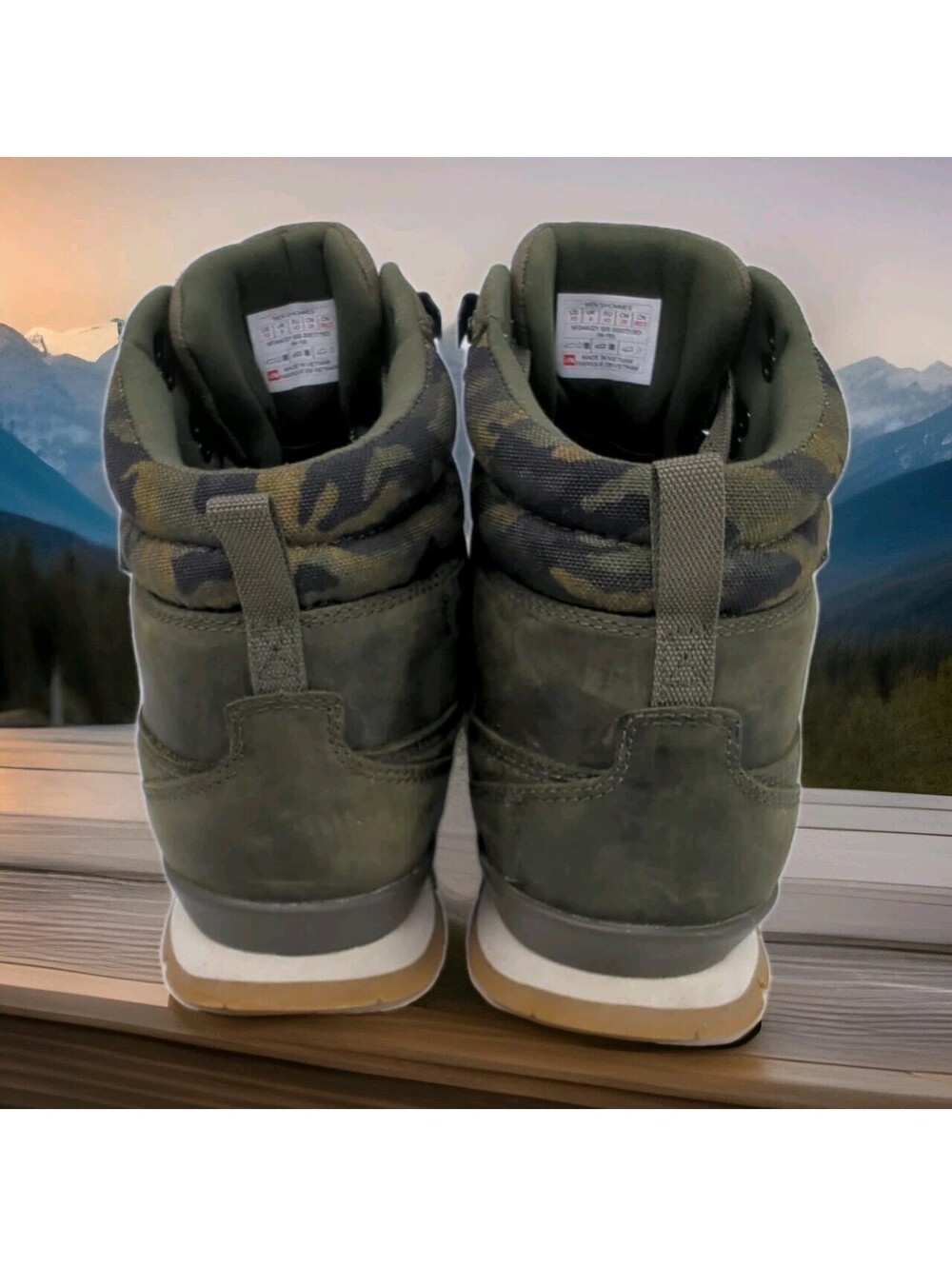 The North Face Back To Berkeley Redux Leather Hiking Boots Mens 10 Army Grn Camo - Picture 7 of 12